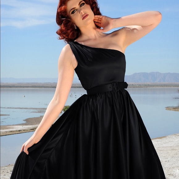 satin swing dress